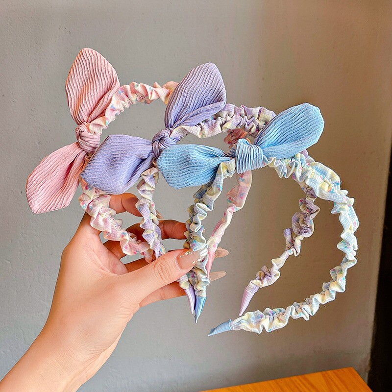 2024 m. Nauji Vaikų Sweet Bowknot Ornamentiniai galvos apdangalai Galvos apdangalai Mergaičių Akrilo saldainių spalvos Plaukų lankeliai Galvos juostos Vaikų Plaukų Priedai