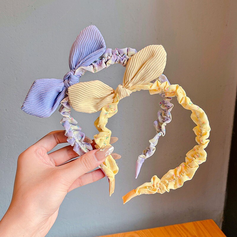 2024 m. Nauji Vaikų Sweet Bowknot Ornamentiniai galvos apdangalai Galvos apdangalai Mergaičių Akrilo saldainių spalvos Plaukų lankeliai Galvos juostos Vaikų Plaukų Priedai