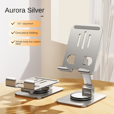 Forgó fém mobiltelefon táblagép tartó állvány asztali élő közvetítés kerete összecsukható támogatás okostelefonhoz iPad konzol markolat