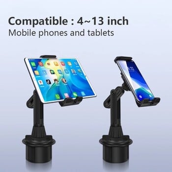 Универсален 360 градусов държач за чаша за кола Tablet Auto Mobile Mount Cradle за Apple iPad Pro 12.9 Air 2019 Mini 4 5 Samsung Tab S7 Plus 12.4