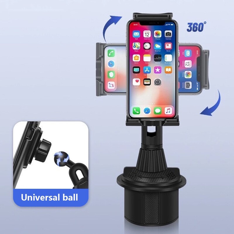 Universal 360 Car Cup Holder Tablet Auto Radle Mount Mobile for Apple iPad Pro 12.9 Air 2019 Mini 4 5 Samsung Tab S7 Plus 12.4