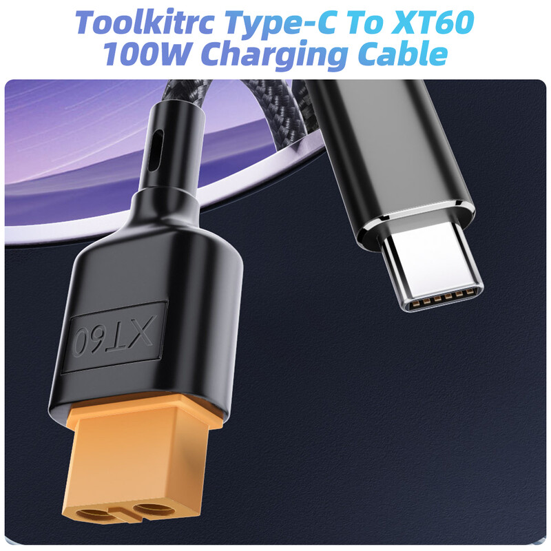 Cablu de încărcare USB-C la XT60 pentru Toolkitrc SC100 Cablu tip C la XT60 pentru Toolkitrc M7 M6 M6D M8S 100W Linie de alimentare rapidă de încărcare