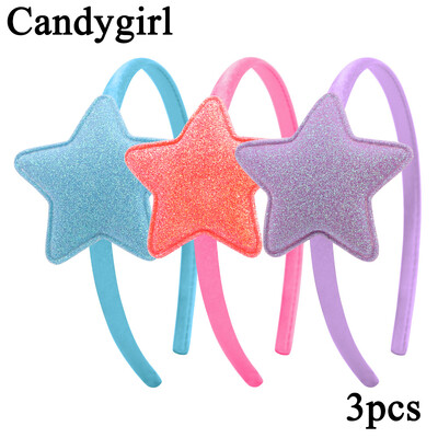 Candygirl 3db Lányok Gyerekek Csillogó Hajpántok Aranyos Csillagok Hajpántok Piros flitterek Hajpántok Gyerekajándékokra Buli Haj Kiegészítők