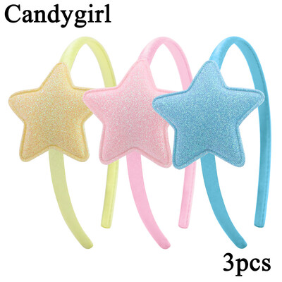 Candygirl 3db Lányok Gyerekek Csillogó Hajpántok Aranyos Csillagok Hajpántok Piros flitterek Hajpántok Gyerekajándékokra Buli Haj Kiegészítők