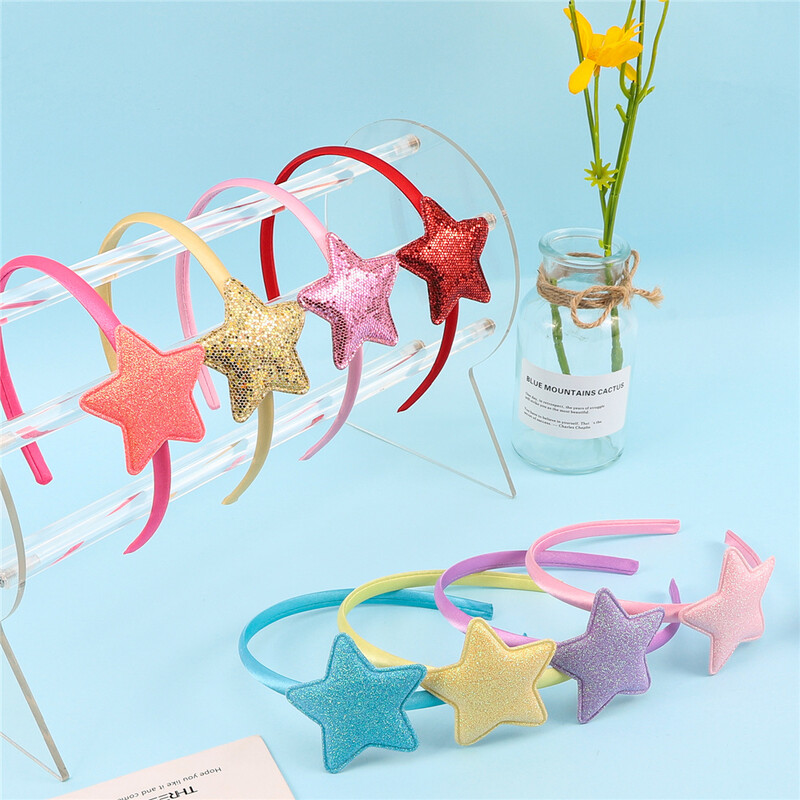 Candygirl 3db Lányok Gyerekek Csillogó Hajpántok Aranyos Csillagok Hajpántok Piros flitterek Hajpántok Gyerekajándékokra Buli Haj Kiegészítők