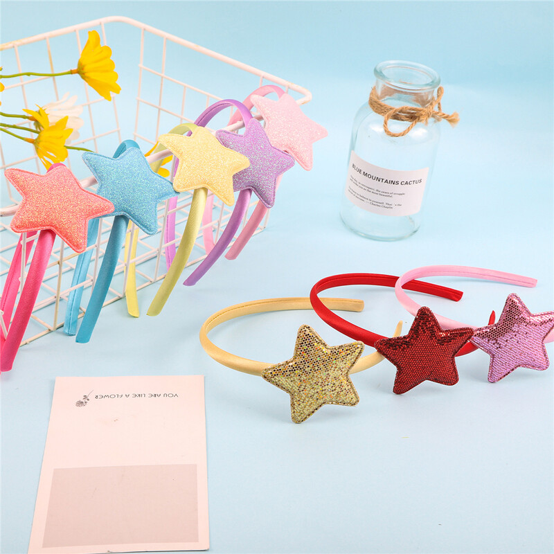 Candygirl 3db Lányok Gyerekek Csillogó Hajpántok Aranyos Csillagok Hajpántok Piros flitterek Hajpántok Gyerekajándékokra Buli Haj Kiegészítők