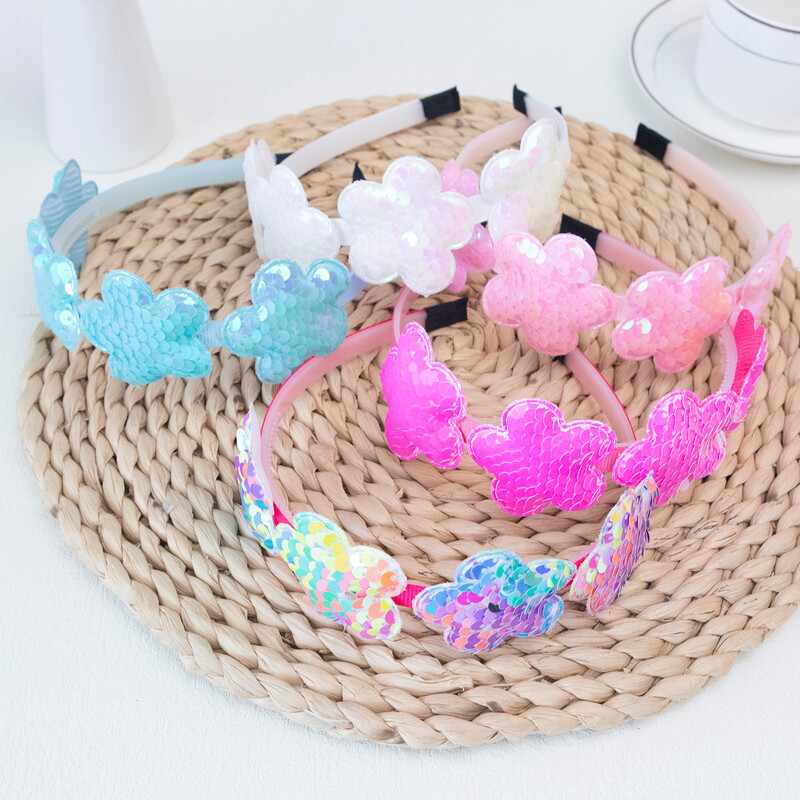 1 db Flitter virágos fejpántok gyerekeknek műanyag fogak hajpántok virágos fejpántok gyerekeknek lányoknak hajkiegészítők