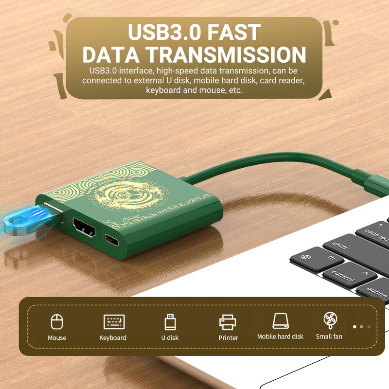 4K HDTV USB 3.0 priključak i USB C punjačka putna stanica 100 W PD punjenje za Nintendo Switch/Nintendo Switch OLED model