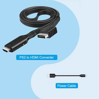 Προσαρμογέας μετατροπέα PS2 σε HDMI, Καλώδιο PS2 σε HDMI PS2 σε HDMI Υποστήριξη 1080P, Σύνδεση PS2 σε σύγχρονη τηλεόραση με HDMI