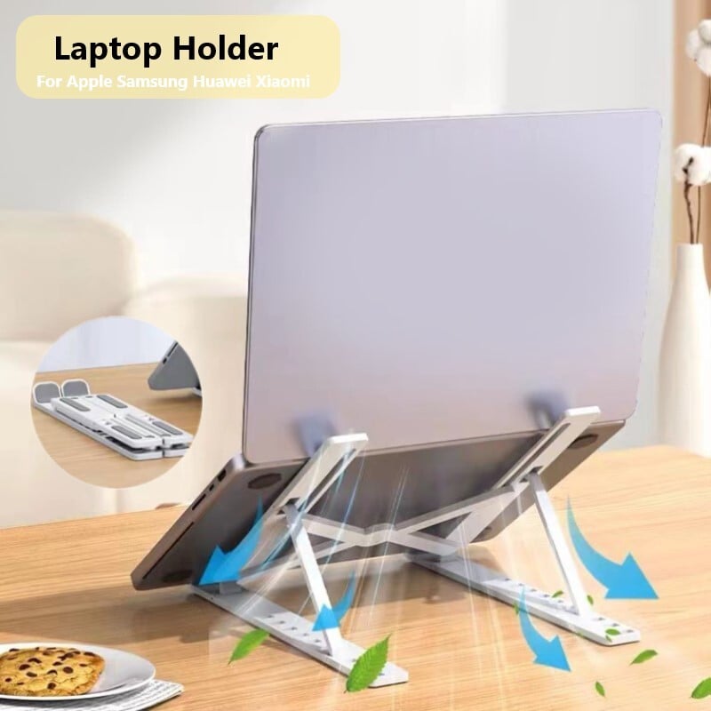 Nový prenosný držiak na notebook iPad, nastaviteľný skladací držiak pre Macbook Air Pro 9-15 palcov, zdvíhací, protišmykový chladiaci držiak