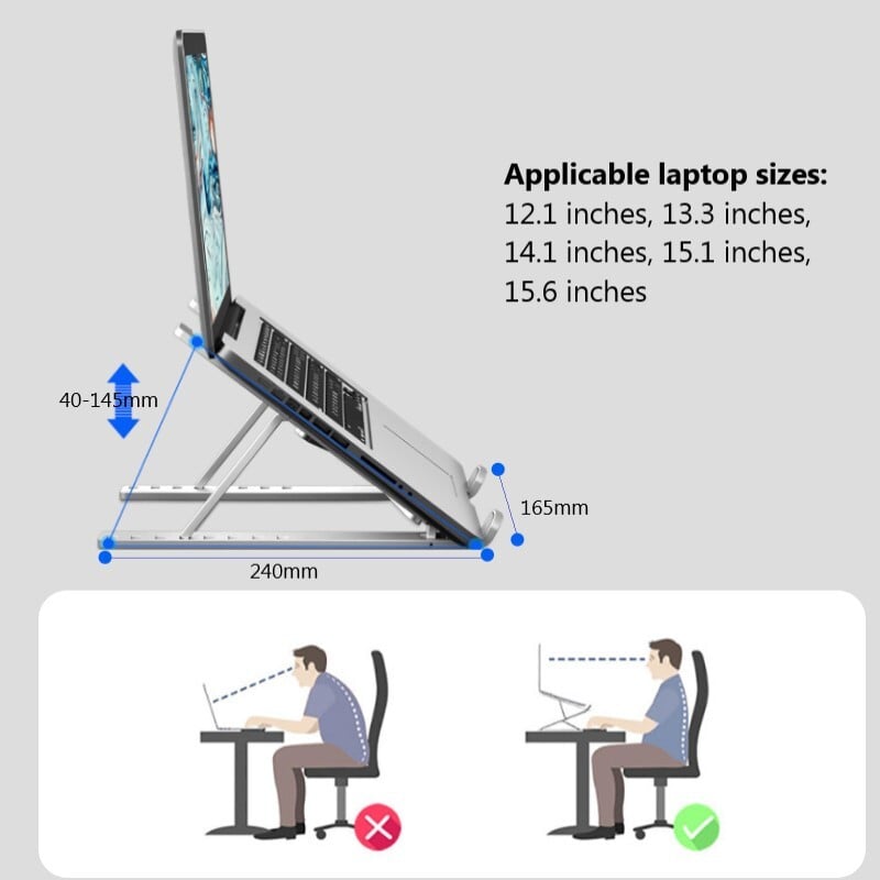 Nový prenosný držiak na notebook iPad, nastaviteľný skladací držiak pre Macbook Air Pro 9-15 palcov, zdvíhací, protišmykový chladiaci držiak