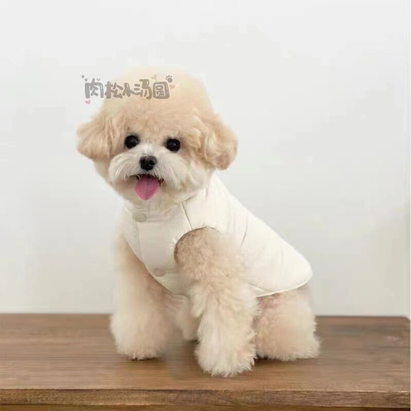 Корейска есен и зима нова двулицева малка свежа карирана топла жилетка за кучета