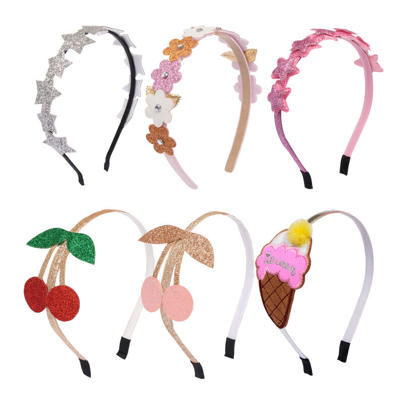 Sweet Girls Cseresznye Csillagok Fej karika Arany Ezüst Keret Gyerekek Virágok Fejpánt Hajpántok Díszek Hajkiegészítők
