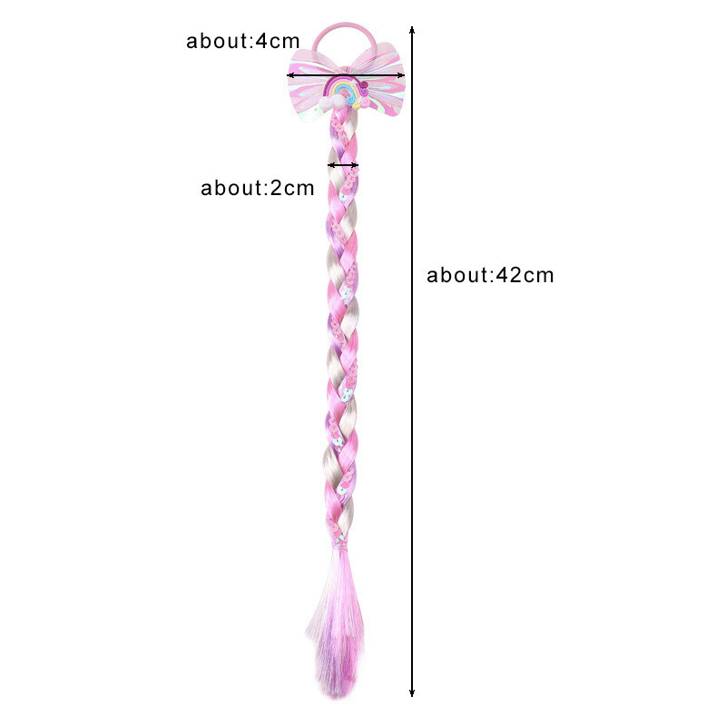 Gyermek rajzfilm egyszarvú színes paróka haj kötél fejdísz lány baba csavart fonat fejpánt hercegnő hajgyűrű haj kiegészítők