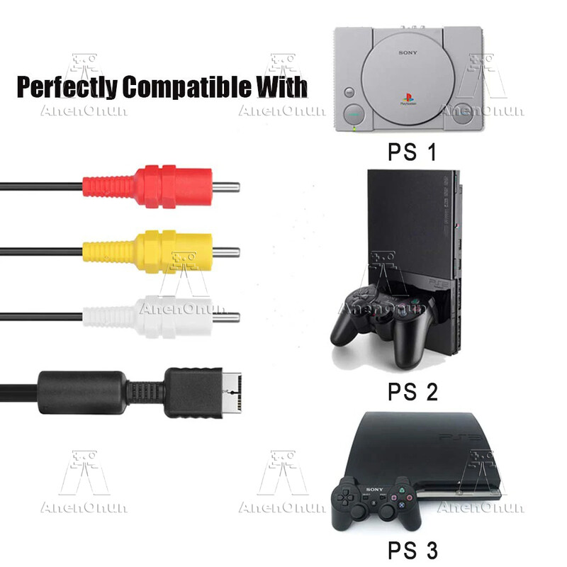 PS 2/PS 3/PS 1 Cablu AV de înaltă calitate 1.8M/6ft TV Audio Video Cablu compozit Cablu Play station Accesorii pentru consola de jocuri video