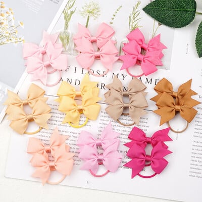 20/40 db 2" Grosgrain Ribbon Pigtail Haj masnik Elasztikus hajkötők Hajgumik Tartók Hajkiegészítők kislányoknak csecsemőknek