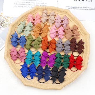20/40 db 2" Grosgrain Ribbon Pigtail Haj masnik Elasztikus hajkötők Hajgumik Tartók Hajkiegészítők kislányoknak csecsemőknek
