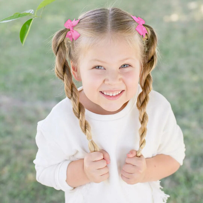 20/40 db 2" Grosgrain Ribbon Pigtail Haj masnik Elasztikus hajkötők Hajgumik Tartók Hajkiegészítők kislányoknak csecsemőknek