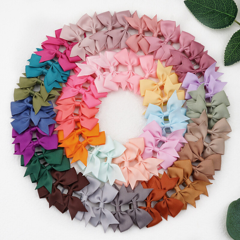 20/40 db 2" Grosgrain Ribbon Pigtail Haj masnik Elasztikus hajkötők Hajgumik Tartók Hajkiegészítők kislányoknak csecsemőknek