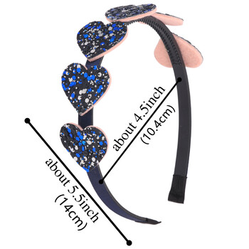 5τμχ Μόδα Κορίτσια Κορίτσια Κεφαλοδέτες Glitter Heart Hairbands Χαριτωμένα Παιδικά Παιδικά Δόντια Πλαστική Κεφαλόδεσμος Κορίτσια Παιδικά Αξεσουάρ Μαλλιών