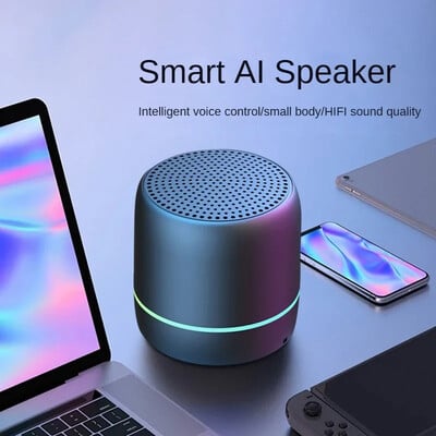 Difuzor Bluetooth fără fir AI Control vocal inteligent Mini difuzor Subwoofer portabil Mini difuzoare subwoofer pentru exterior