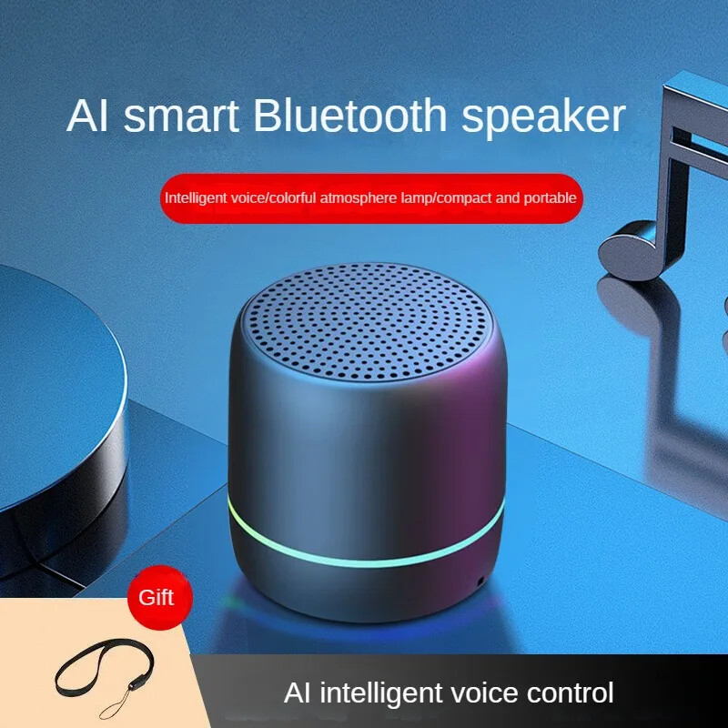 Difuzor Bluetooth fără fir AI Control vocal inteligent Mini difuzor Subwoofer portabil Mini difuzoare subwoofer pentru exterior