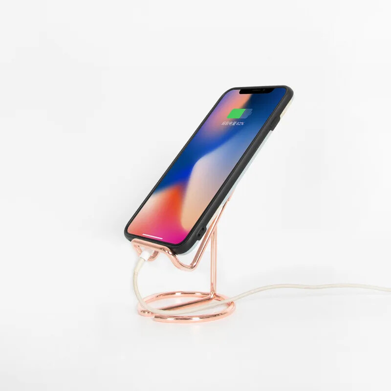 Suport metalic pentru telefon pentru tabletă, organizator de birou, auriu, roz, suport gol, din fier forjat, pentru telefon, rechizite de birou școlare