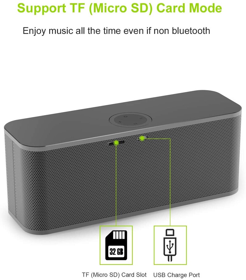 EWA Wireless TF Card Speaker 4000mA Ultra Long Playback Υπαίθριος φορητός υπολογιστής Ηχείο μουσικής Bluetooth 5.0