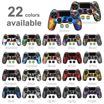 Силиконов калъф за PS4 Controller Cover For dualshock 4 Gamepad Joystick Skin For PS4 Accesorios 2 thumbsticks Grips Caps