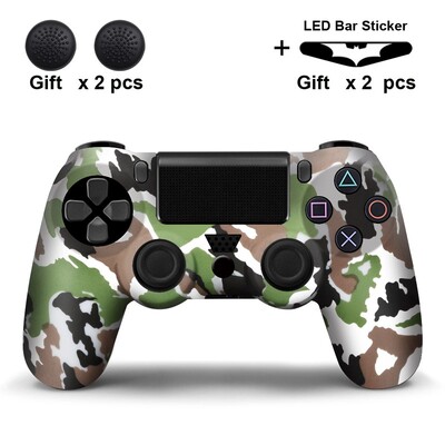 Szilikon tok PS4 kontrollerhez fedél dualshock 4 játékvezérlő joystickhoz, bőr PS4 kiegészítőhöz, 2 hüvelykujj tartók fogantyú sapkák