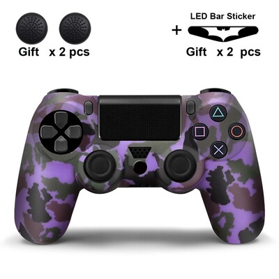 Szilikon tok PS4 kontrollerhez fedél dualshock 4 játékvezérlő joystickhoz, bőr PS4 kiegészítőhöz, 2 hüvelykujj tartók fogantyú sapkák