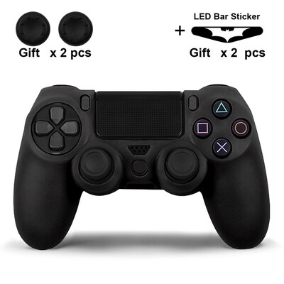 Szilikon tok PS4 kontrollerhez fedél dualshock 4 játékvezérlő joystickhoz, bőr PS4 kiegészítőhöz, 2 hüvelykujj tartók fogantyú sapkák