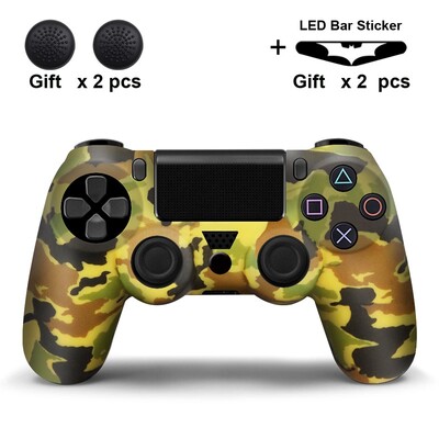 Szilikon tok PS4 kontrollerhez fedél dualshock 4 játékvezérlő joystickhoz, bőr PS4 kiegészítőhöz, 2 hüvelykujj tartók fogantyú sapkák