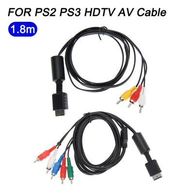 1,8 m-es Audio Video HDTV komponens AV kábel RCA-hoz PS2 / PS3 / PS3 Slim HD Multi Out kompozit RCA kábel Sony Playstation 3-hoz