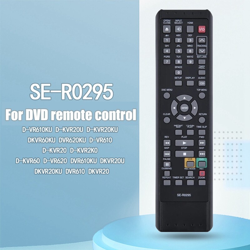 Telecomanda SE-R0295 DVD pentru DVD Video Recorder Toshiba VCR DVR620KU D-VR620 DKVR60KU D-VR610KU DVR610KU D-VR620KU
