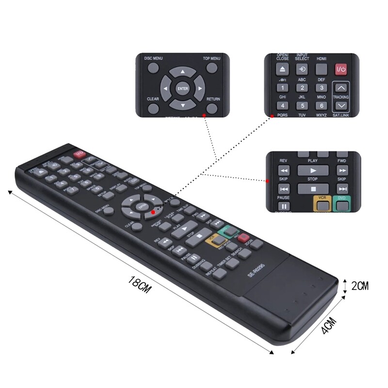 Telecomanda SE-R0295 DVD pentru DVD Video Recorder Toshiba VCR DVR620KU D-VR620 DKVR60KU D-VR610KU DVR610KU D-VR620KU