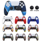 SONY Playstation 5 mīksta silikona gēla gumijas korpusa vāciņš PS5 kontroliera aizsardzības korpusam PS5 piederumam īkšķa roktura vāciņš