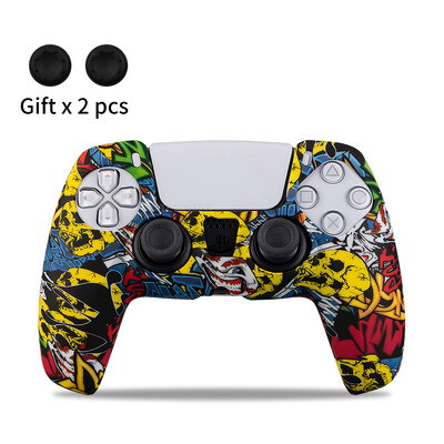 SONY Playstation 5 mīksta silikona gēla gumijas korpusa vāciņš PS5 kontroliera aizsardzības korpusam PS5 piederumam īkšķa roktura vāciņš