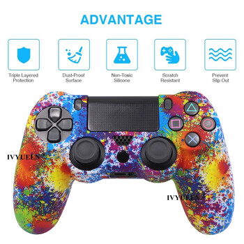 IVYUEEN за Sony PlayStation 4 PS4 Controller Защитен калъф Мек силиконов гел гумен кожен капак за PS4 Pro Slim Gamepad Cap