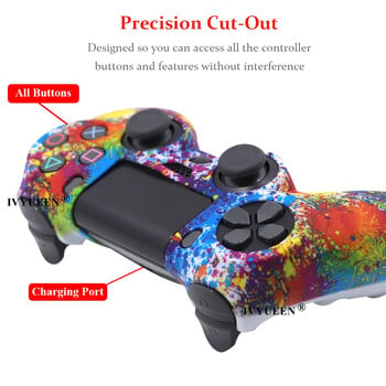 IVYUEEN за Sony PlayStation 4 PS4 Controller Защитен калъф Мек силиконов гел гумен кожен капак за PS4 Pro Slim Gamepad Cap