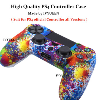 IVYUEEN за Sony PlayStation 4 PS4 Controller Защитен калъф Мек силиконов гел гумен кожен капак за PS4 Pro Slim Gamepad Cap