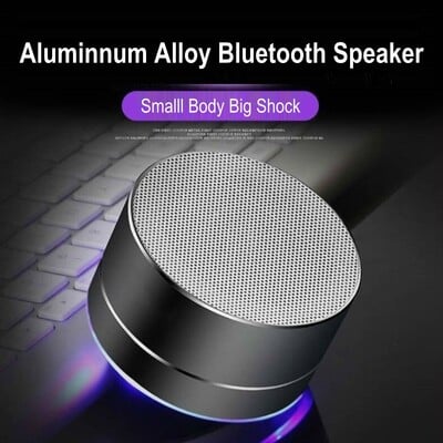 Difuzor Bluetooth fără fir din aliaj de aluminiu Mini tun portabil în aer liber Subwoofer Cutie de sunet muzicală pentru telefon mobil Card TF PC A10