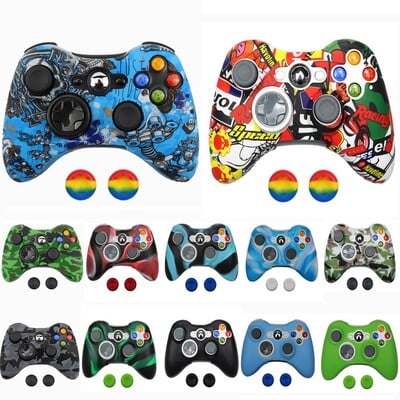 Silicon moale pentru controler xbox 360 Piele de protecție Accesorii pentru gamepad flexibil Carcasă Carcasă Manere pentru degetul mare Capace Joystick