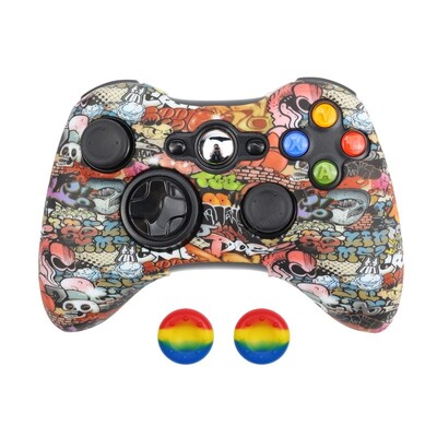 Mīksts silikons priekš xbox 360 kontroliera aizsargājoša āda Elastīga spēļu paneļa piederumi Vāka korpuss Korpuss Īkšķu rokturi vāciņi Kursorsvira