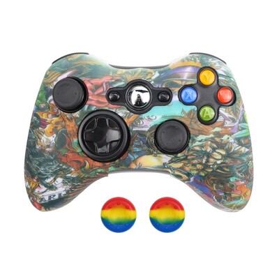 Mīksts silikons priekš xbox 360 kontroliera aizsargājoša āda Elastīga spēļu paneļa piederumi Vāka korpuss Korpuss Īkšķu rokturi vāciņi Kursorsvira