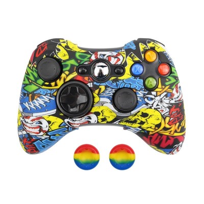 Mīksts silikons priekš xbox 360 kontroliera aizsargājoša āda Elastīga spēļu paneļa piederumi Vāka korpuss Korpuss Īkšķu rokturi vāciņi Kursorsvira