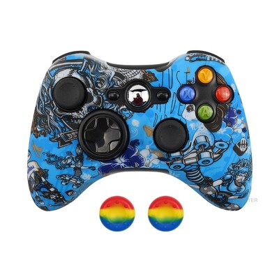 Mīksts silikons priekš xbox 360 kontroliera aizsargājoša āda Elastīga spēļu paneļa piederumi Vāka korpuss Korpuss Īkšķu rokturi vāciņi Kursorsvira