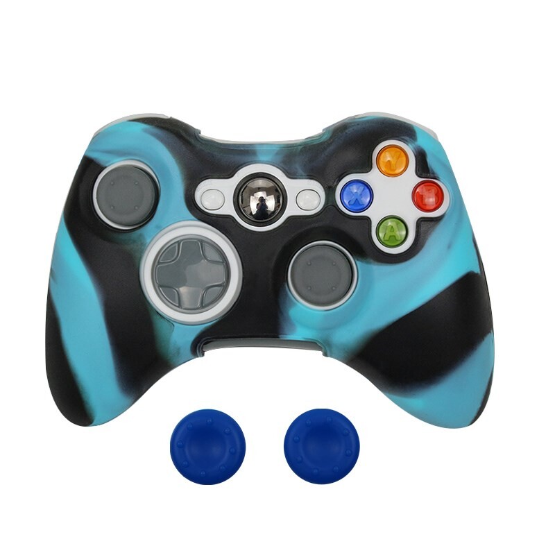 Mīksts silikons priekš xbox 360 kontroliera aizsargājoša āda Elastīga spēļu paneļa piederumi Vāka korpuss Korpuss Īkšķu rokturi vāciņi Kursorsvira