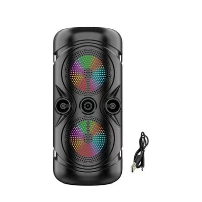 ZQS-4259 Difuzor Bluetooth portabil, fără fir, în aer liber, bas, difuzor cu LED-uri de înaltă calitate, cu radio/USB/card TF/difuzor MIC