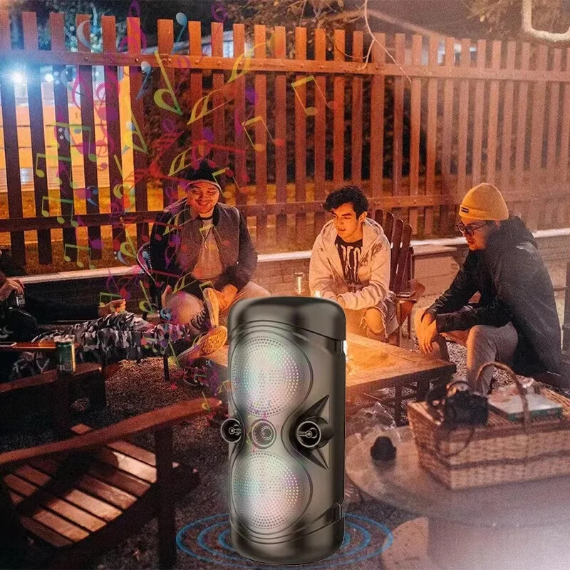 ZQS-4259 Difuzor Bluetooth portabil, fără fir, în aer liber, bas, difuzor cu LED-uri de înaltă calitate, cu radio/USB/card TF/difuzor MIC